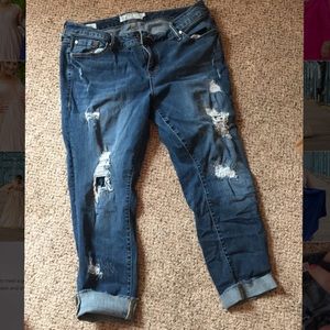 Torrid Boyfriend cropped jeans distressed